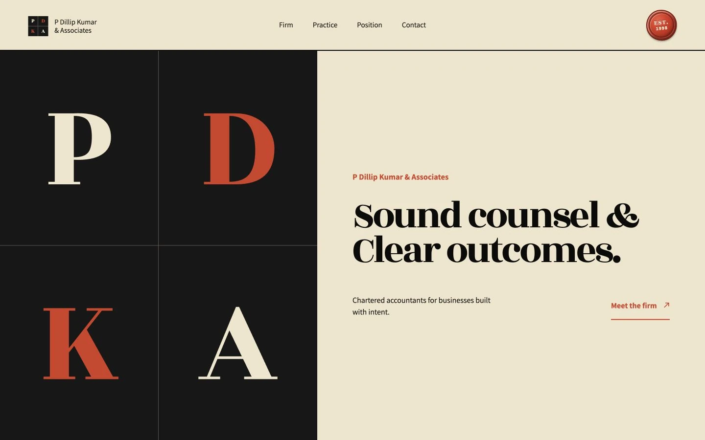P Dillip Kumar & Associates, professional services website by Questili
